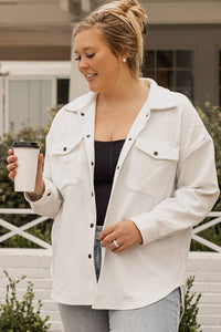 Plus Size Snap Down Dropped Shoulder Jacket Trandify deal