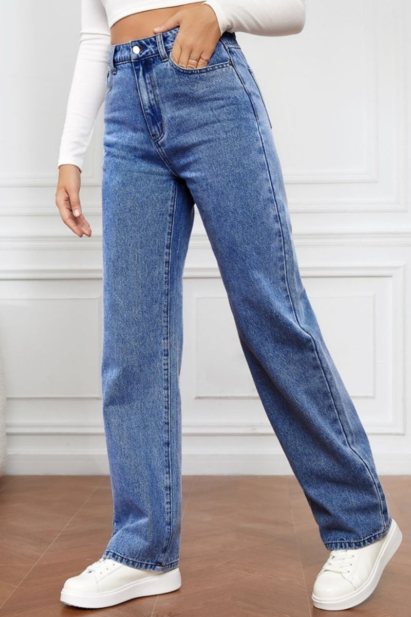 High Waist Straight Jeans Trandify deal