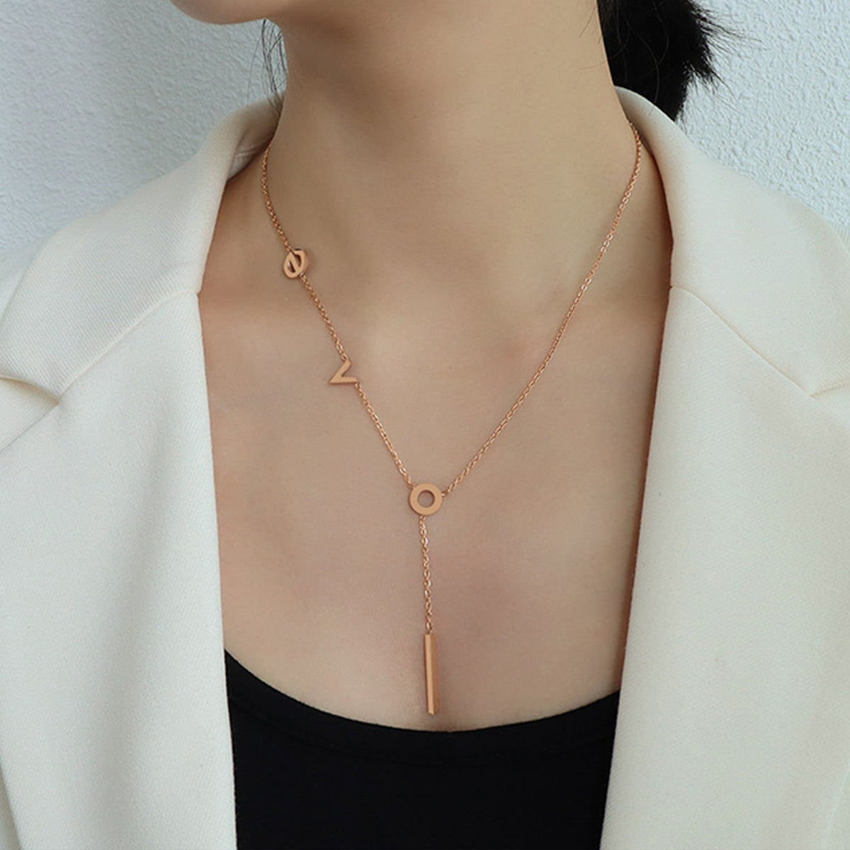 Titanium Steel Letter Necklace Trandify deal