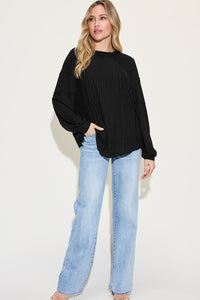 Basic Bae Full Size Ribbed Round Neck Long Sleeve T-Shirt Trandify Deal