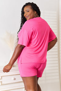 Basic Bae Full Size Soft Rayon Half Sleeve Top and Shorts Set Trandify Deal