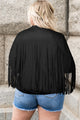 Plus Size Fringe Open Front Jacket Trandify deal