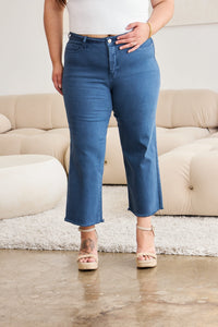 RFM Full Size Tummy Control High Waist Raw Hem Jeans Trandify deal