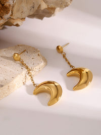 Stainless Steel Moon Dangle Earrings Trandify Deal