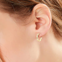 925 Sterling Silver Inlaid Moissanite C-Hoop Earrings Trandify Deal
