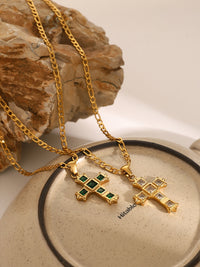 Stainless Steel Zircon Cross Pendant Necklace Trandify Deal