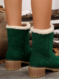 Thermal Fuzzy Block Heel Boots Trandify Deal