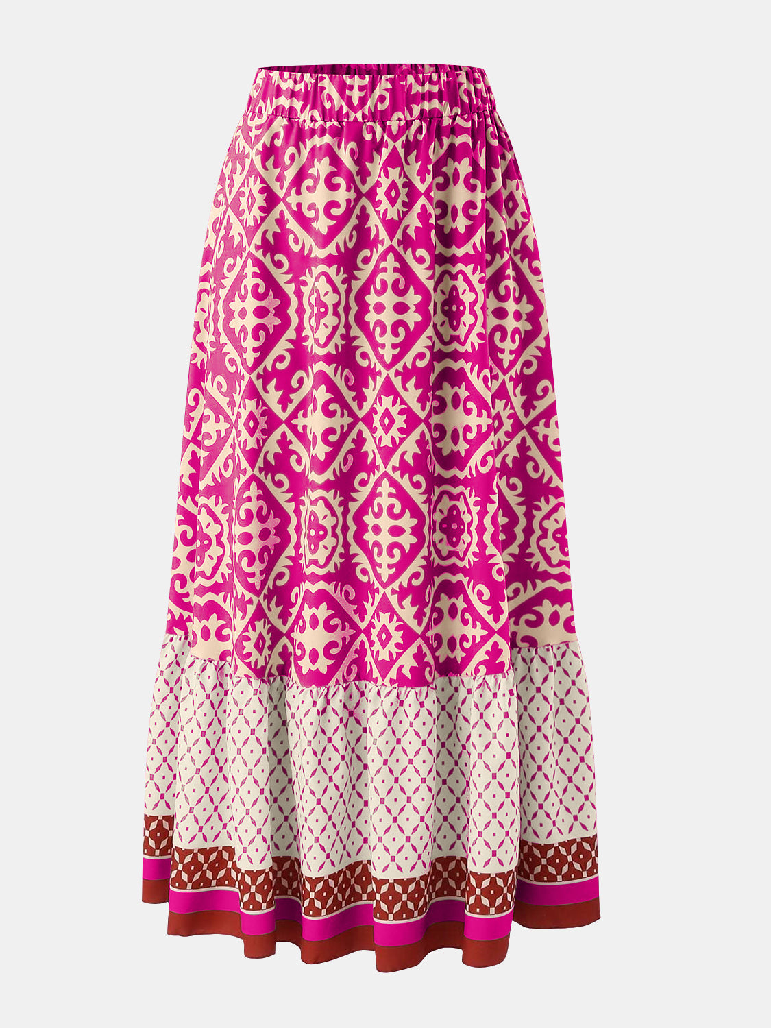 Geometric Elastic Waist Maxi Skirt Trandify deal