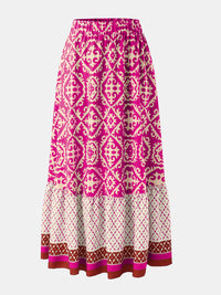 Geometric Elastic Waist Maxi Skirt Trandify deal