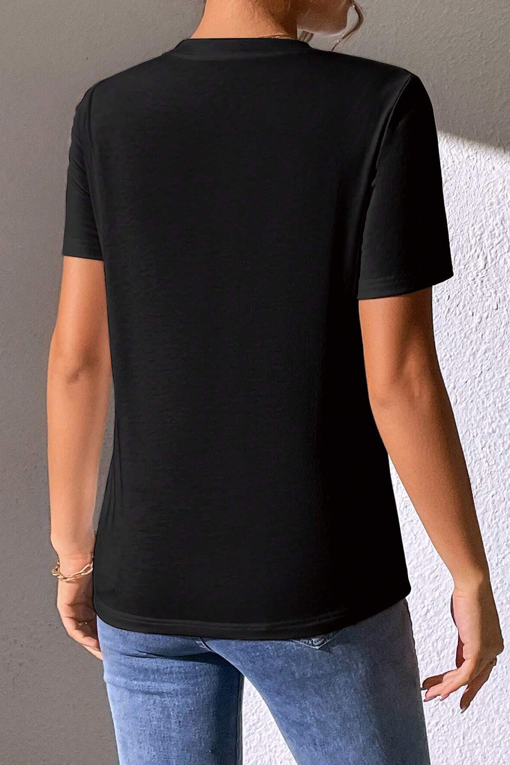 Heart Sequin Round Neck Short Sleeve T-Shirt - Trandify Deal