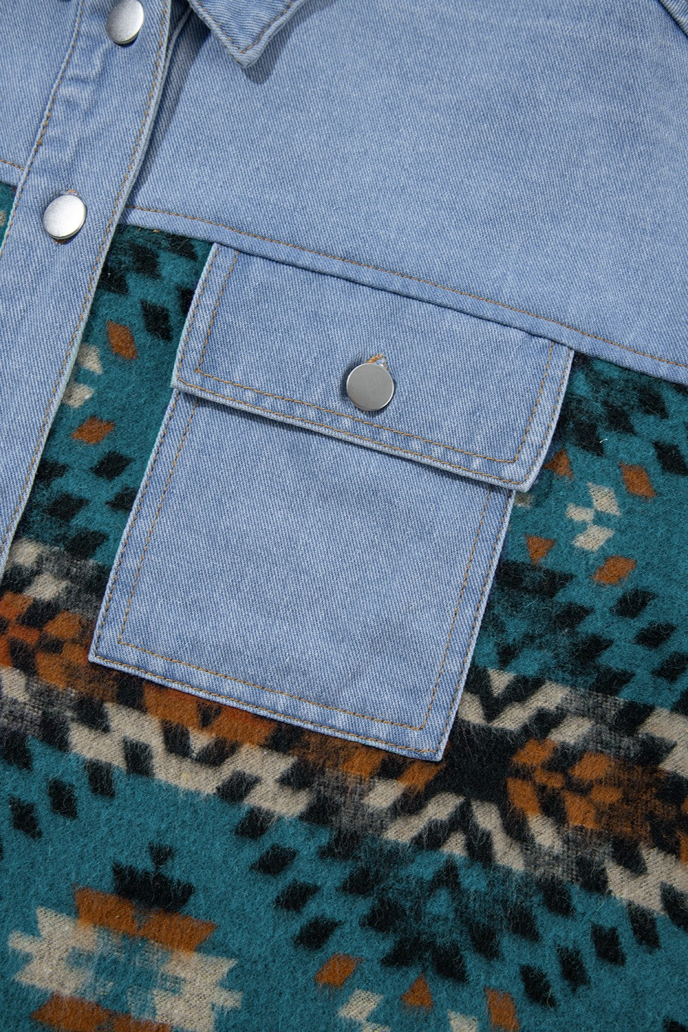 Pocketed Button Up Long Sleeve Denim Jacket Trandify Deal