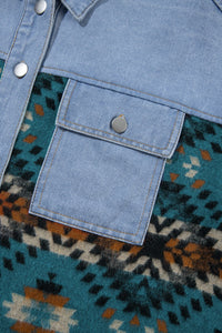 Pocketed Button Up Long Sleeve Denim Jacket Trandify Deal