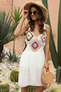 Geometric V-Neck Spaghetti Strap Cover Up Dress Trandify deal