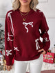 Oversized Bow Detail Sweater for Women | Cozy Fall Winter Top