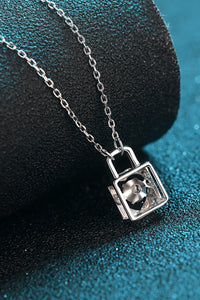 Adored Moissanite Lock Pendant Necklace Trandify Deal