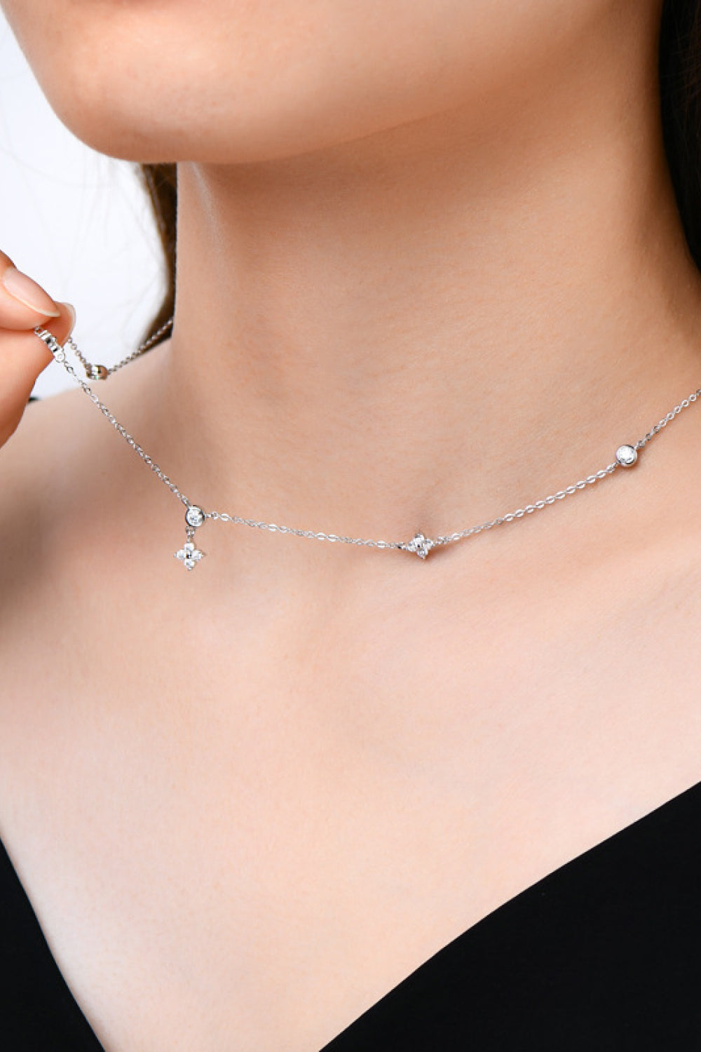 Moissanite 925 Sterling Silver Necklace Trandify Deal