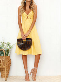 Cutout Smocked Sweetheart Neck Cami Dress Trandify deal