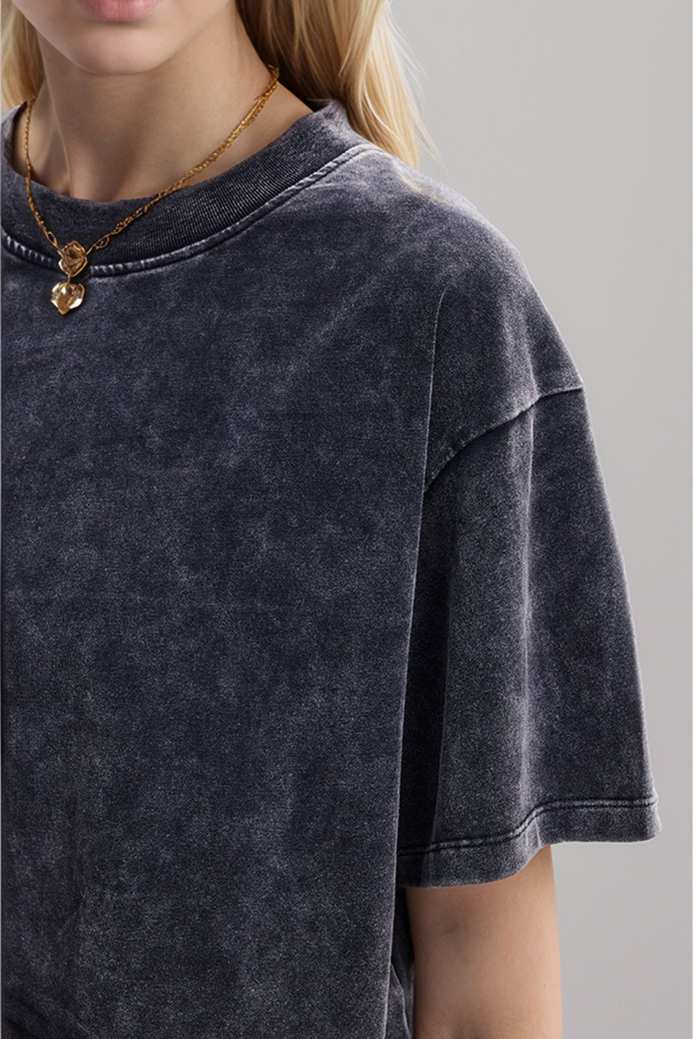 Basic Bae Round Neck Dropped Shoulder Short Sleeve T-Shirt Trandify Deal