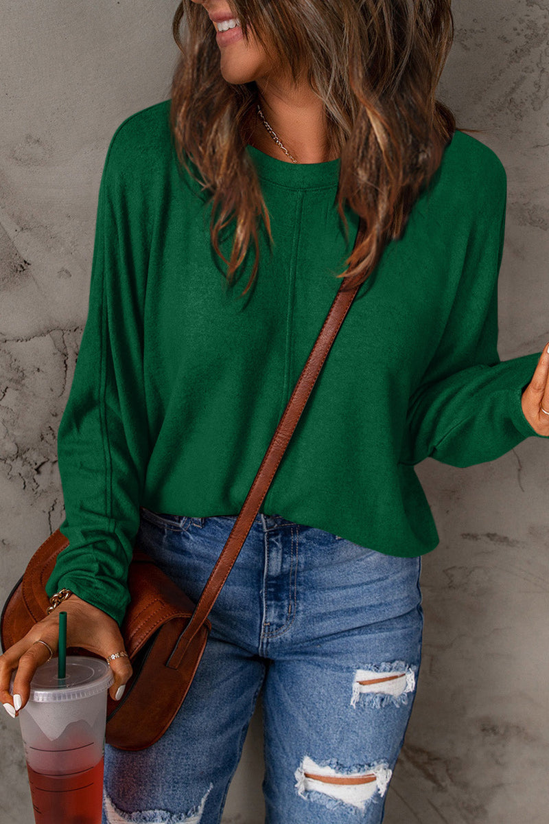Double Take Full Size Round Neck Long Sleeve T-Shirt Trandify Deal