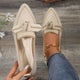 Bow Contrast Trim Point Toe Loafers - Trandify Deal
