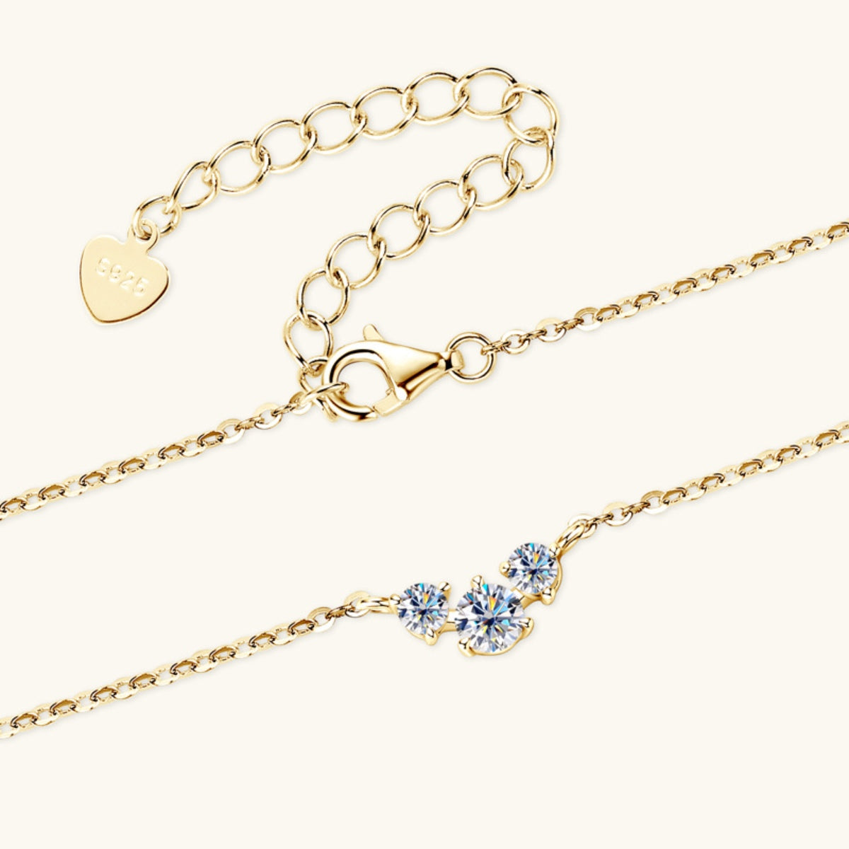 925 Sterling Silver Inlaid Moissanite Necklace Trandify Deal