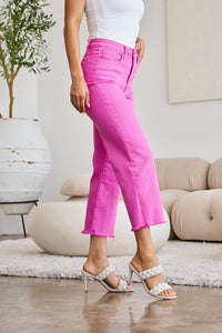 RFM Full Size Tummy Control High Waist Raw Hem Jeans Trandify deal