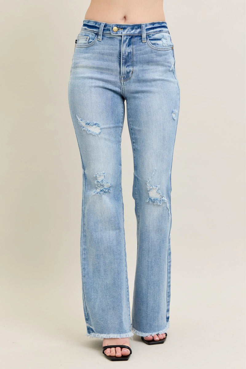 Judy Blue High Waist Flare Jeans with shield pockets