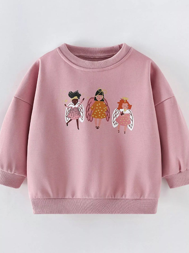 Kids Angel Sweatshirt - Cute Graphic Long Sleeve Top