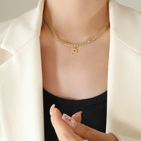 Brass Inlaid Zircon Letter Pendant Necklace Trandify Deal