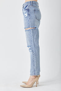RISEN Distressed Slim Cropped Jeans Trandify deal