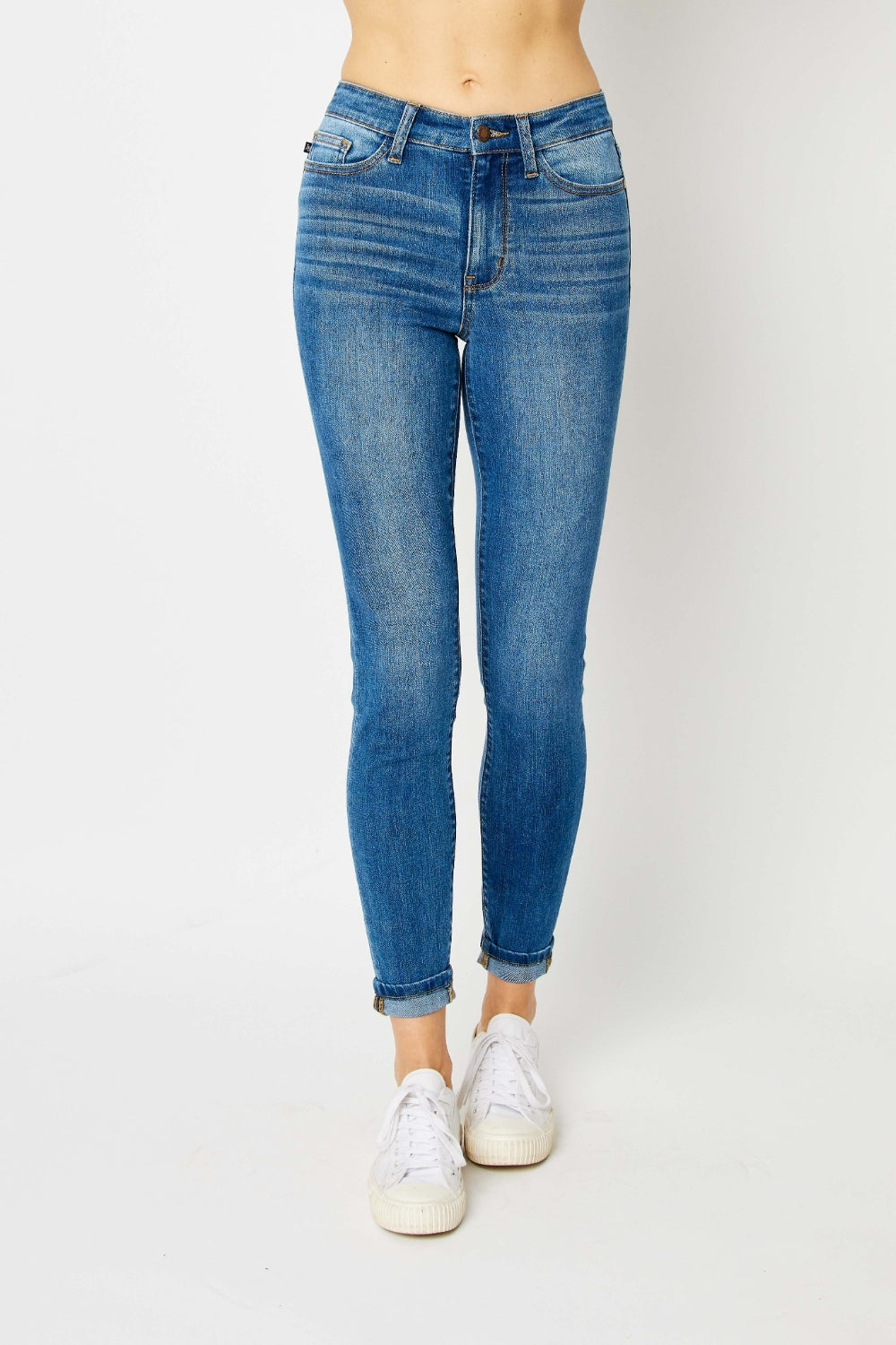 Judy Blue Full Size Cuffed Hem Skinny Jeans Trandify deal