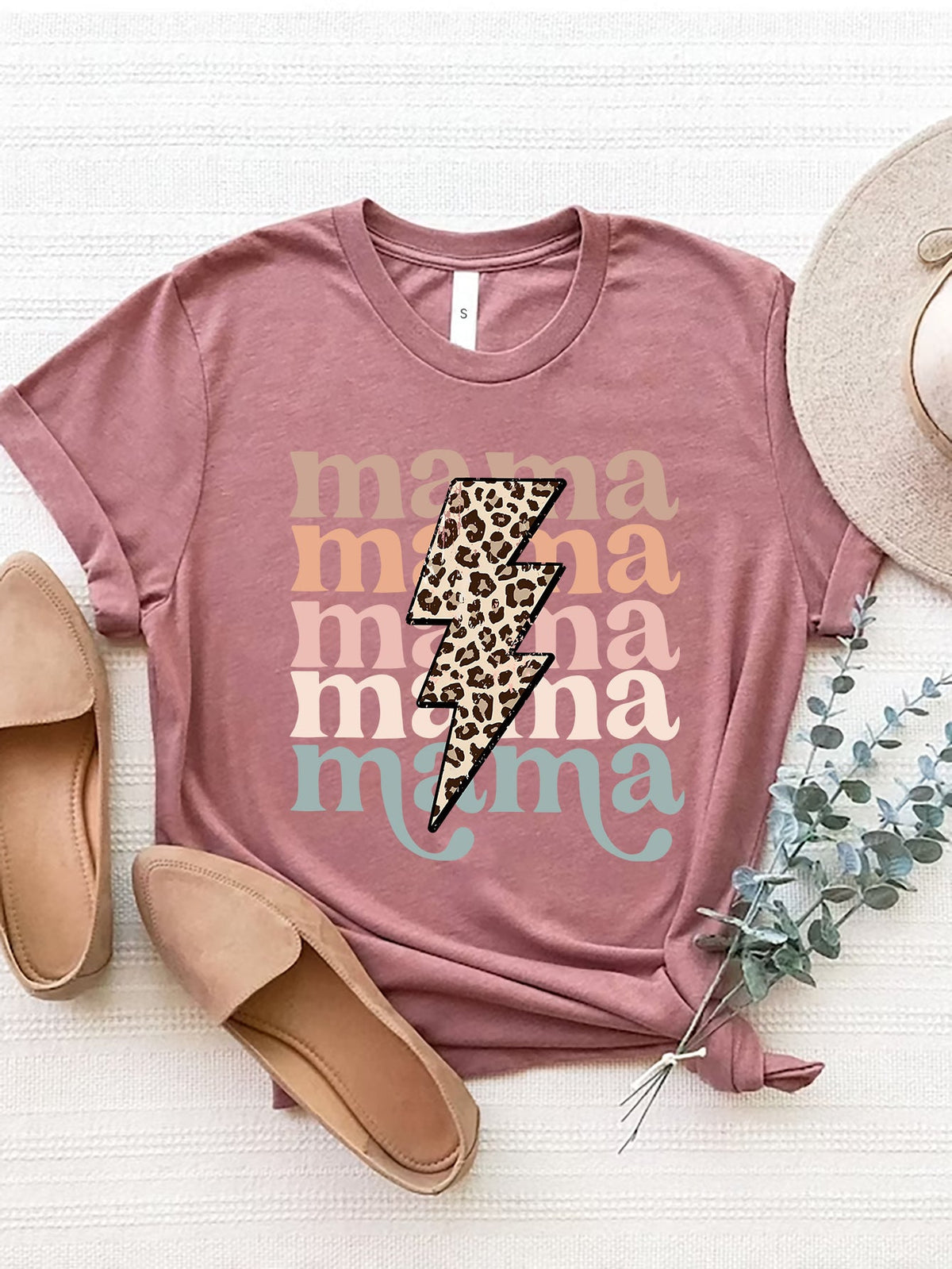 MAMA Round Neck Short Sleeve T-Shirt Trandify deal