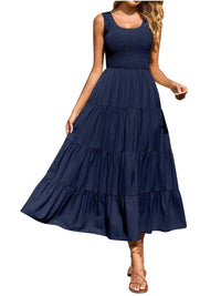 Tiered Smocked Wide Strap Dress Trandify Deal