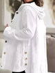 Plus Size Corduroy Shacket - Hooded Ribbed Jacket