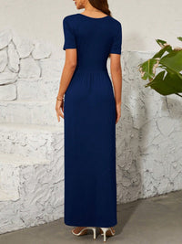 Surplice Short Sleeve Maxi Dress Trandify deal