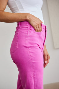 RFM Full Size Tummy Control High Waist Raw Hem Jeans Trandify deal