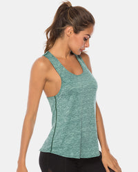 Full Size Scoop Neck Wide Strap Active Tank Trandify deal