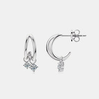 925 Sterling Silver Moissanite C-Hoop Earrings Trandify deal