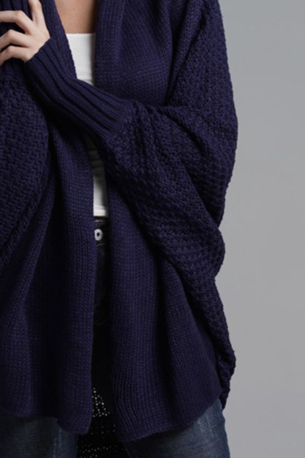 Open Front Batwing Sleeve Cardigan Trandify Deal