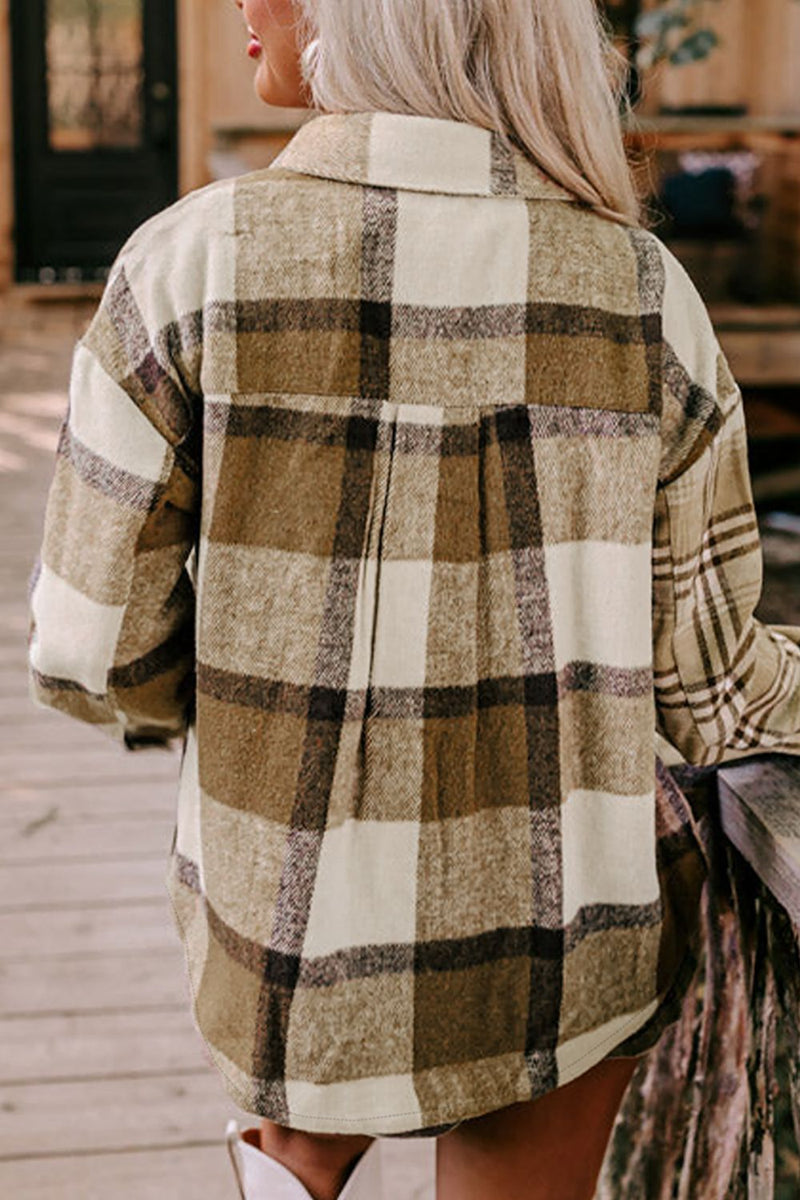 Plaid Button Up Flap Pocket Shacket Trandify Deal