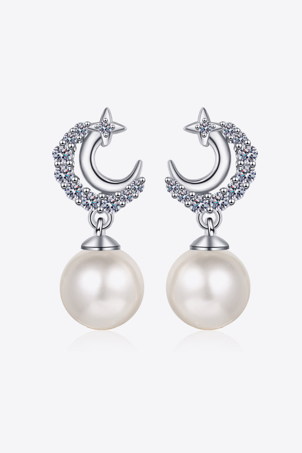 Moissanite Pearl Drop Earrings Trandify Deal