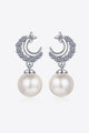 Moissanite Pearl Drop Earrings Trandify Deal