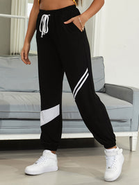 Drawstring Contrast Joggers with Pockets Trandify Deal