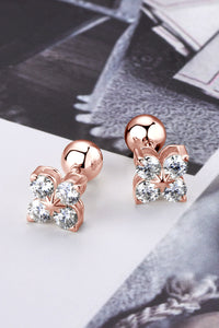 Moissanite 925 Sterling Silver Four-Leaf Clover Shape Earrings Trandify Deal
