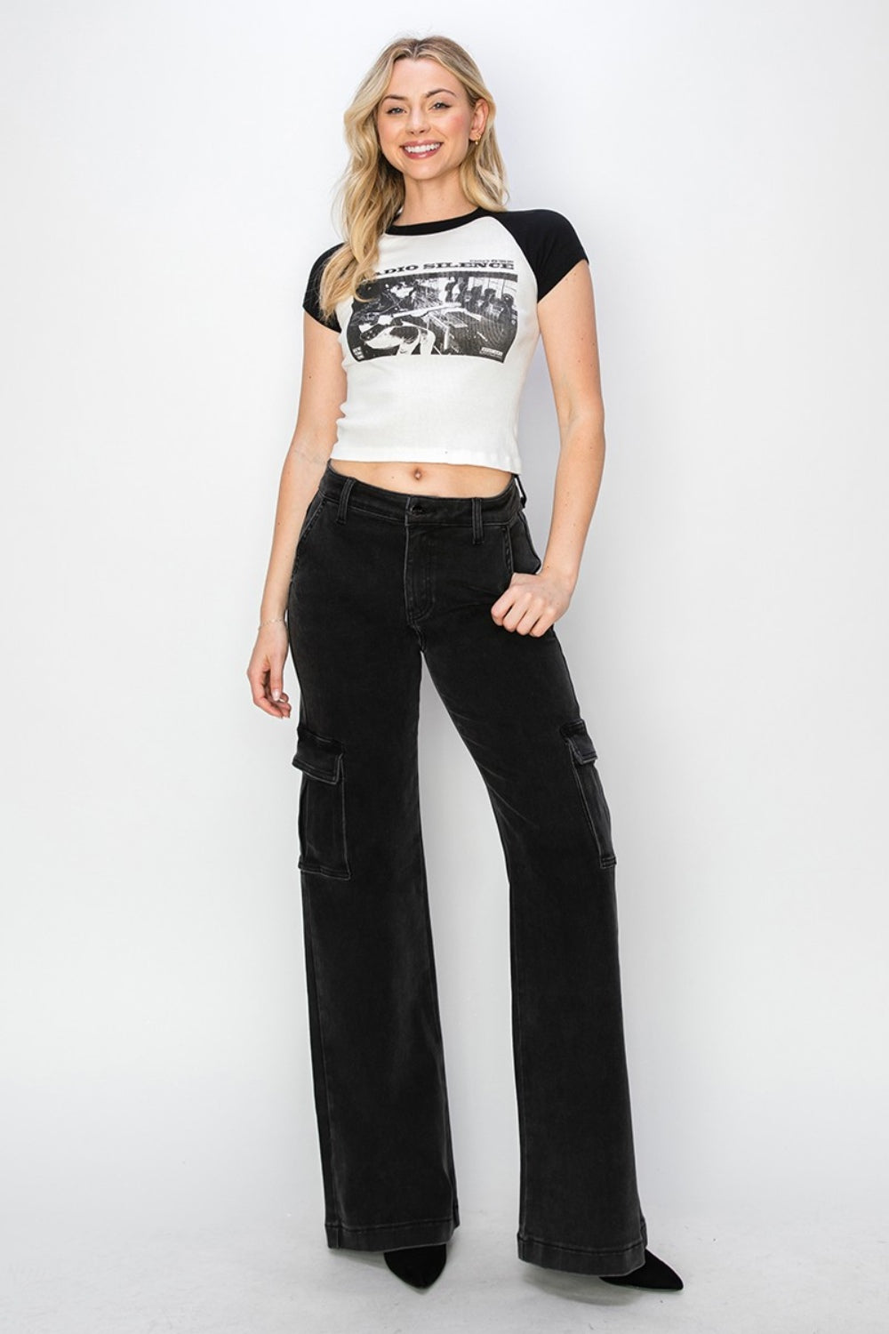 Risen Full Size High Rise Wide Leg Cargo Jeans Trandify Deal