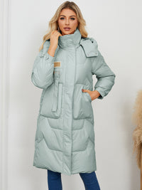 Long Sleeve Longline Hooded Winter Coat Trandify Deal