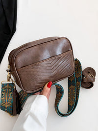Tassel PU Leather Printed Strap Cassette Crossbody Bag Trandify Deal