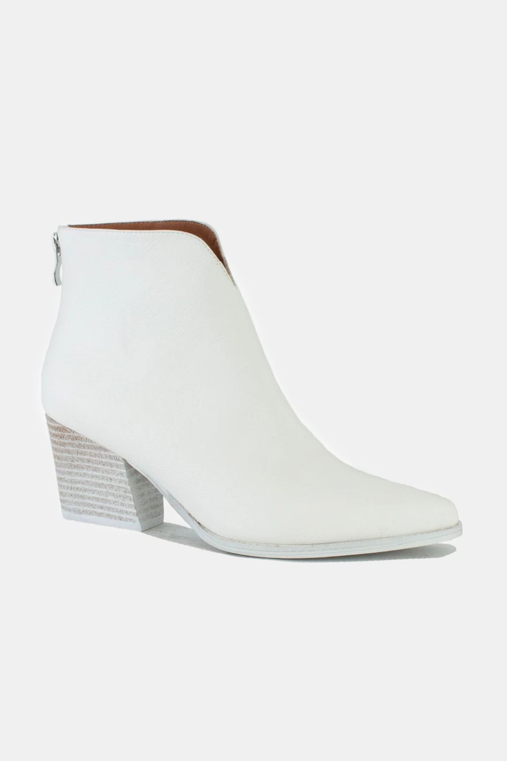 Beast Fashion PU Leather Block Heel Boots with Back Zippers Trandify Deal