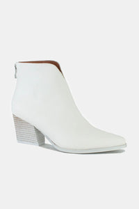 Beast Fashion PU Leather Block Heel Boots with Back Zippers Trandify Deal
