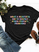 Letter Graphic Round Neck Short Sleeve T-Shirt Trandify Deal